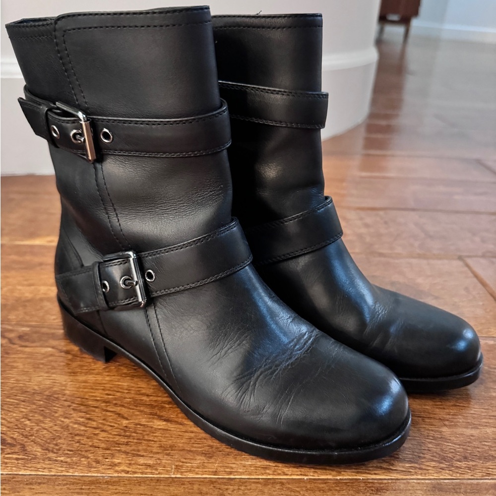 Gianvito Rossi Black Leather Moto Boots